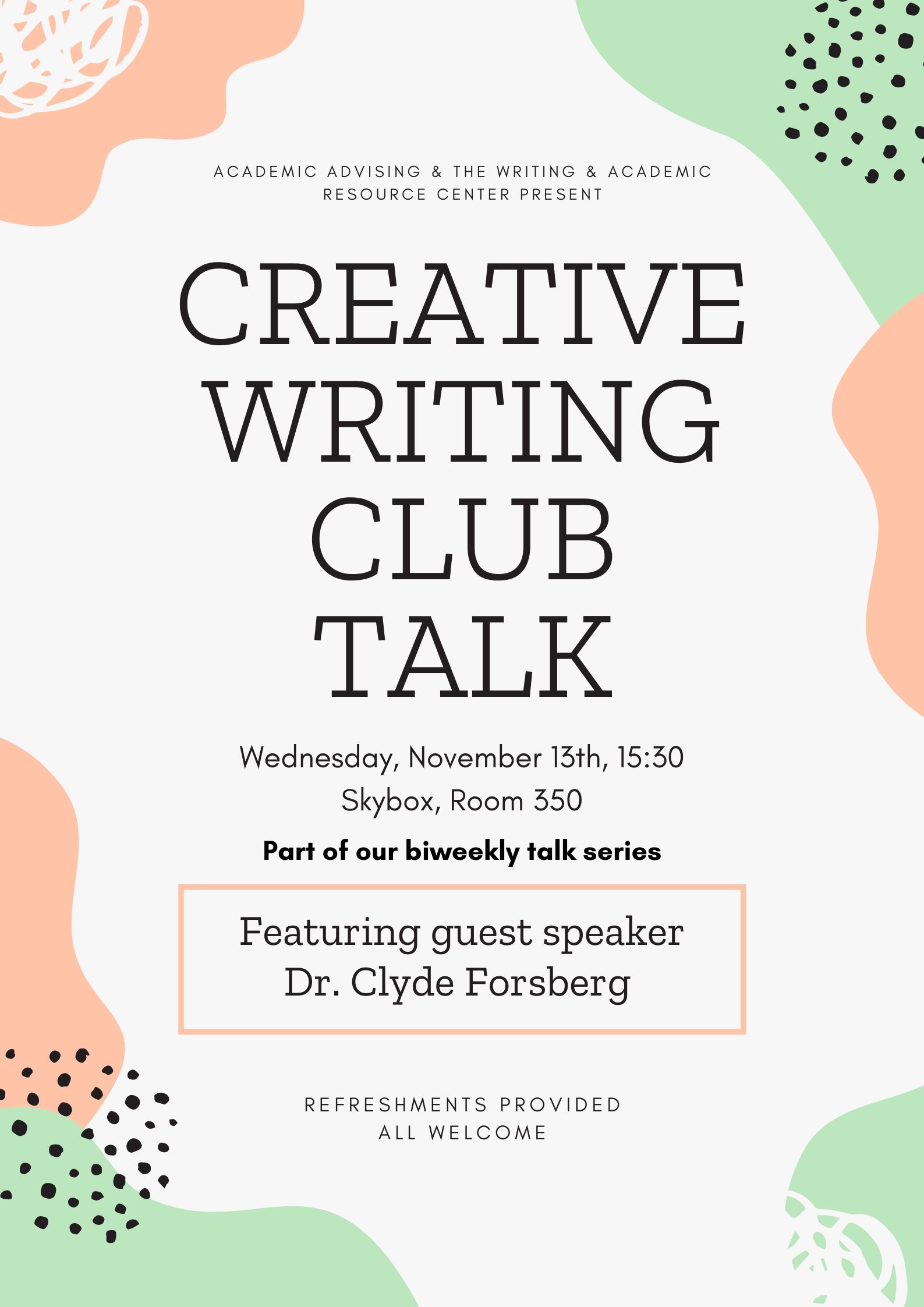 creative writing club poster